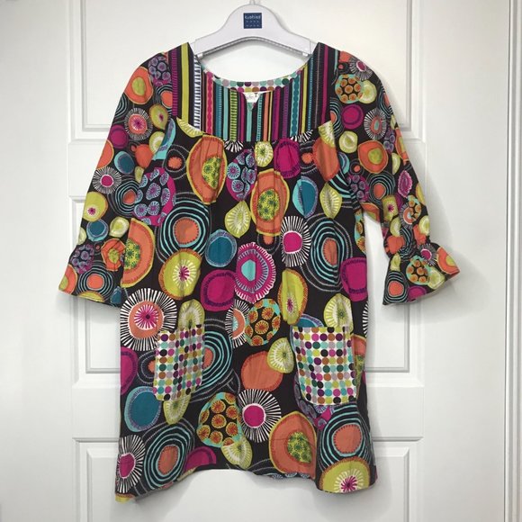 Baxter & Beatrice Multi Colored Abstract Shift Dress Mixed Print Girls Size 6 - Picture 2 of 10